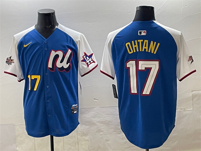 Men's Blue National League #17 Shohei Ohtani Alternate 2025 All-Star Edition Limited Stitched Baseball Jersey